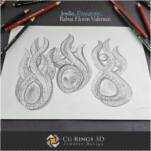Boceto de broche - Diseño de joyas