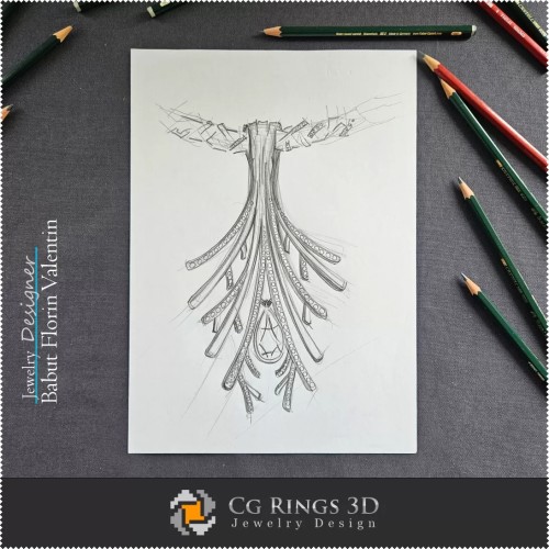 Anhänger-Skizze - Schmuckdesign