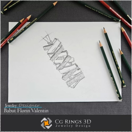 Anhänger-Skizze – Schmuckdesign
