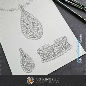Conjunto de Bocetos de Joyería - Diseño de Joyería