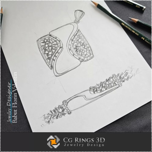 Set di Schizzi per Gioielli-Design di Gioielli