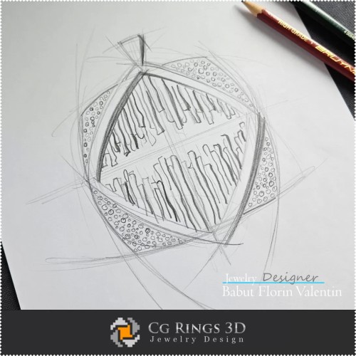 Croquis de Pendentif - Joaillerie Design