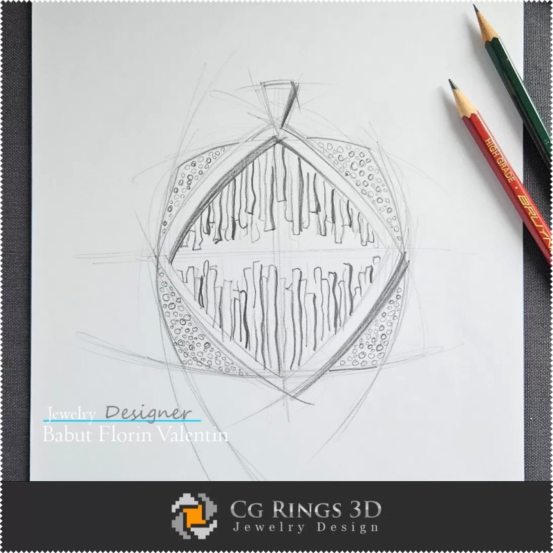 Croquis de Pendentif - Joaillerie Design