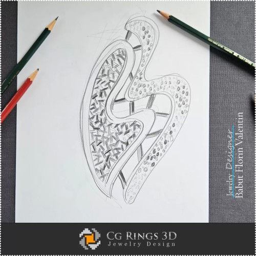 Schizzo Pendente Cuore - Design di Gioielli