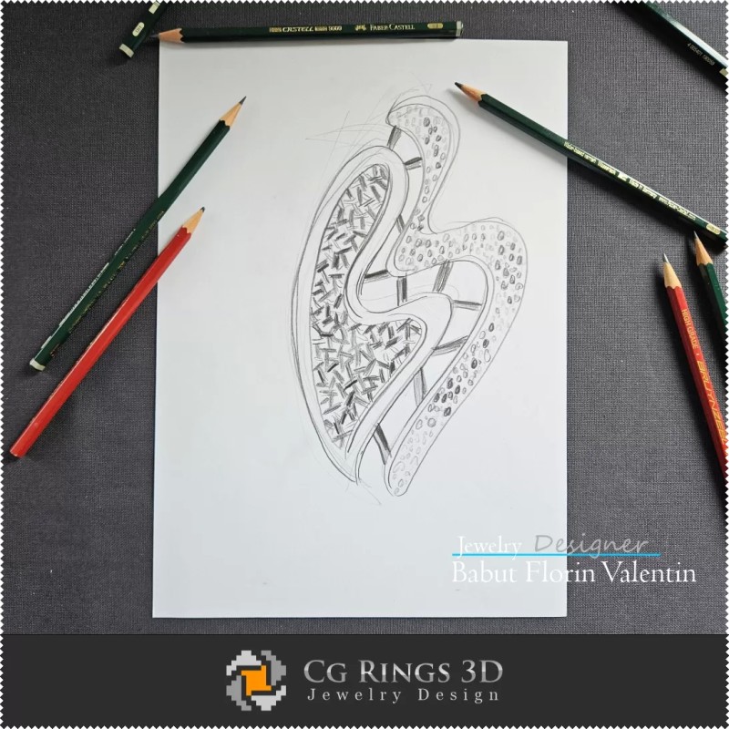 Pendant Sketch Heart-Jewelry Design