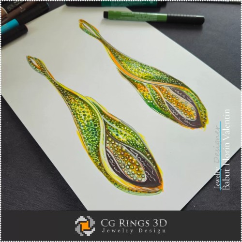 Boucles d'oreilles Design - Conception de haute joaillerie