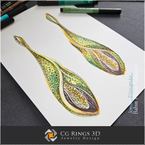 Ohrring-Skizze – Schmuckdesign