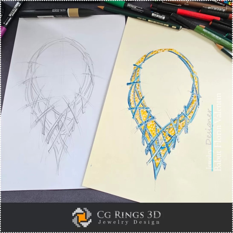 Boceto de collar - Diseño de joyería