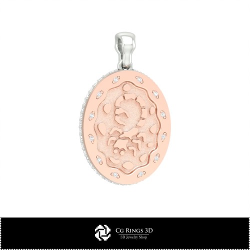3D Women's Scorpio Zodiac Pendant Home, Jewelry 3D CAD, Pendants 3D CAD , 3D Zodiac Pendants