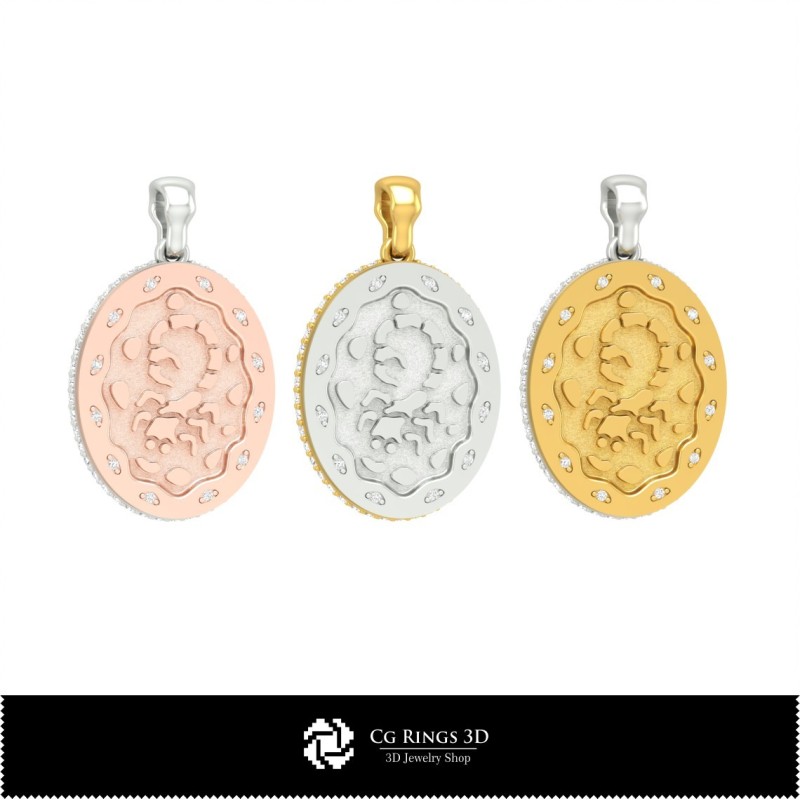 Ciondolo Scorpione 3D per Donna, Gioielleria CAD 3D, Ciondoli CAD 3D, Ciondoli Zodiacali 3D
