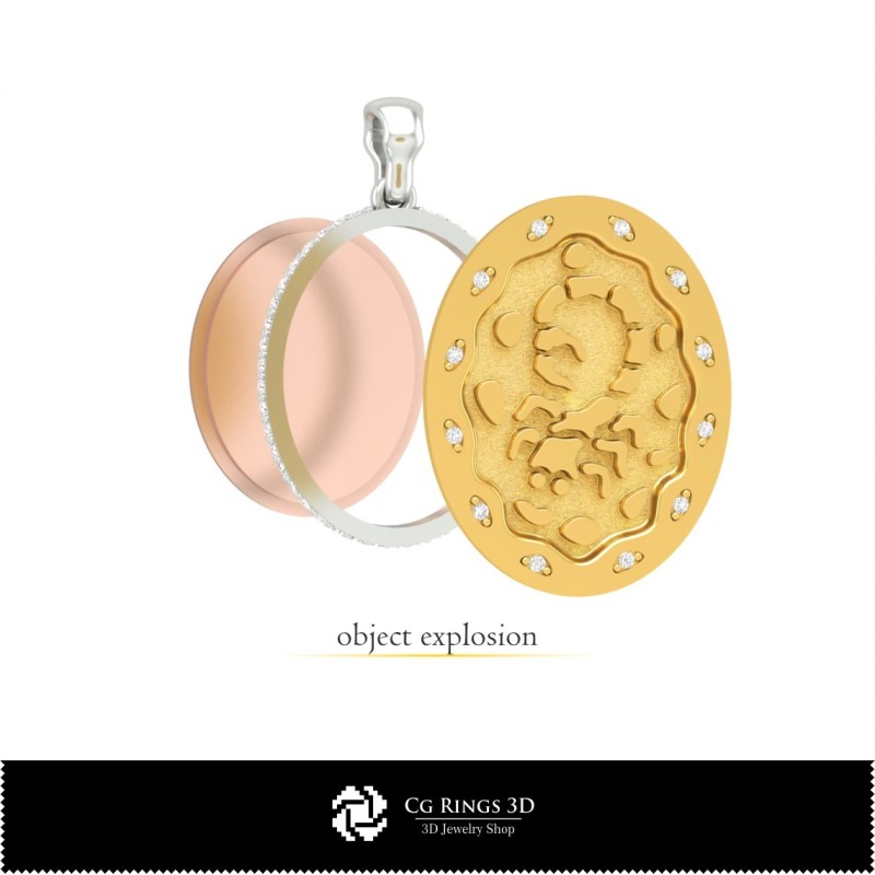 Pendentif Horoscope Scorpion 3D pour Femme, Bijoux CAO 3D, Pendentifs CAO 3D, Pendentifs du Zodiaque 3D