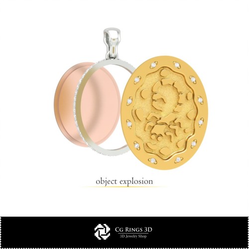 Colgante 3D Signo Escorpio para Mujer, Joyería CAD 3D, Colgantes CAD 3D, Colgantes Zodiacales 3D