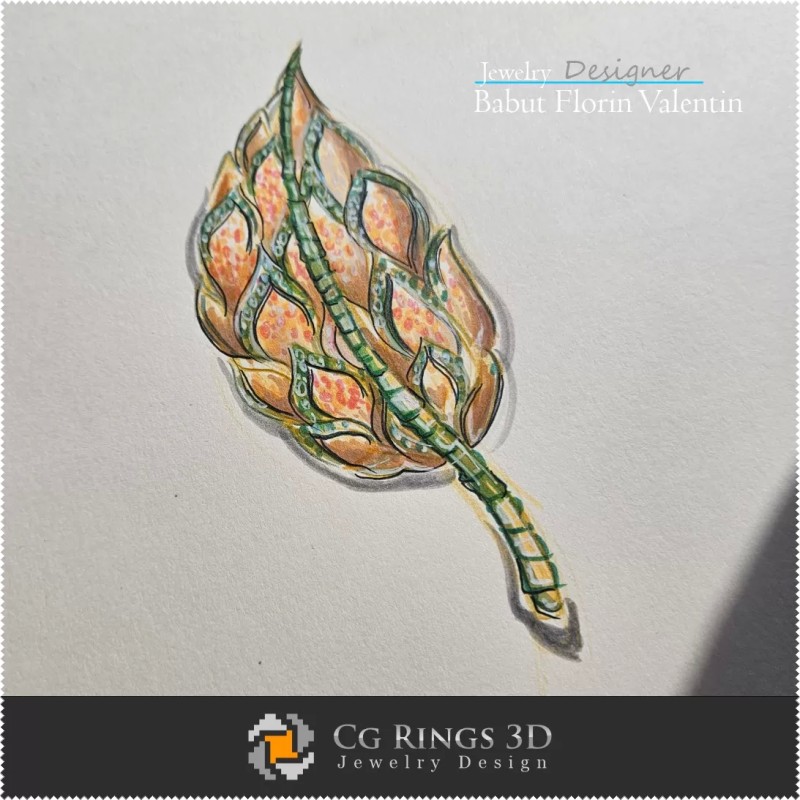 Boceto de Broche - Diseño de Joyería