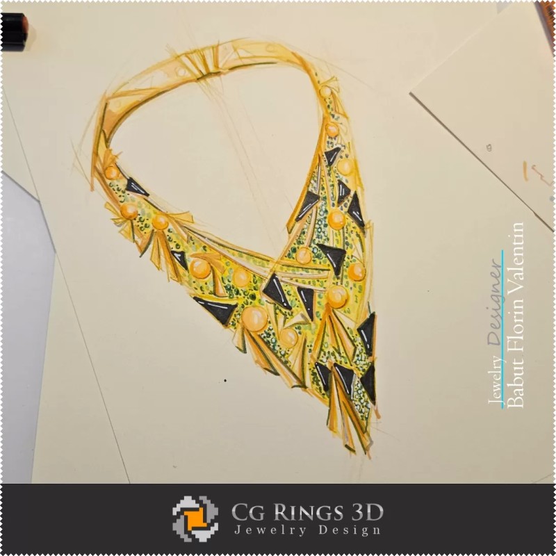 Croquis de Collier-Joaillerie Design
