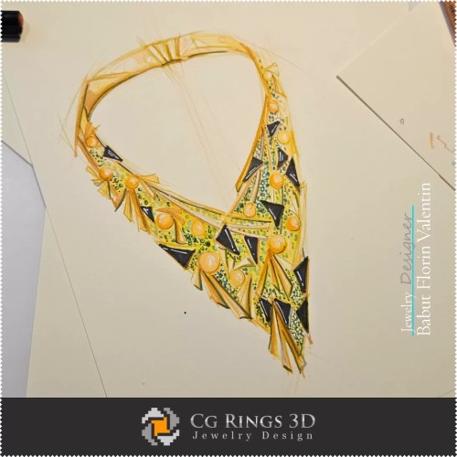 Croquis de Collier-Joaillerie Design