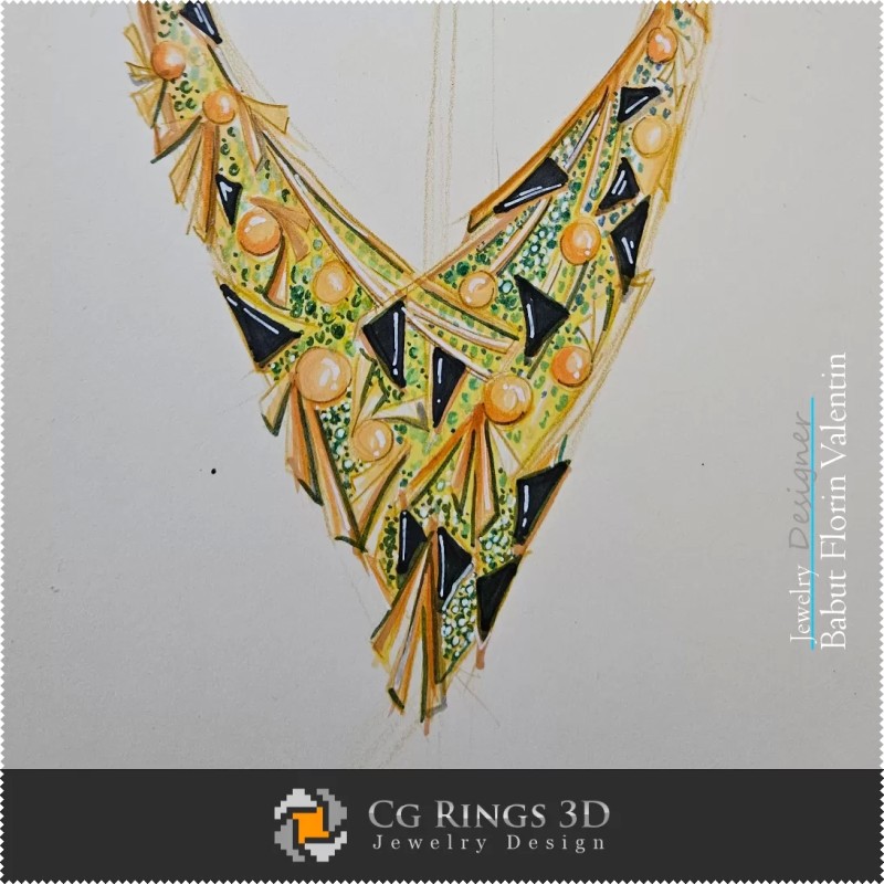 Croquis de Collier-Joaillerie Design