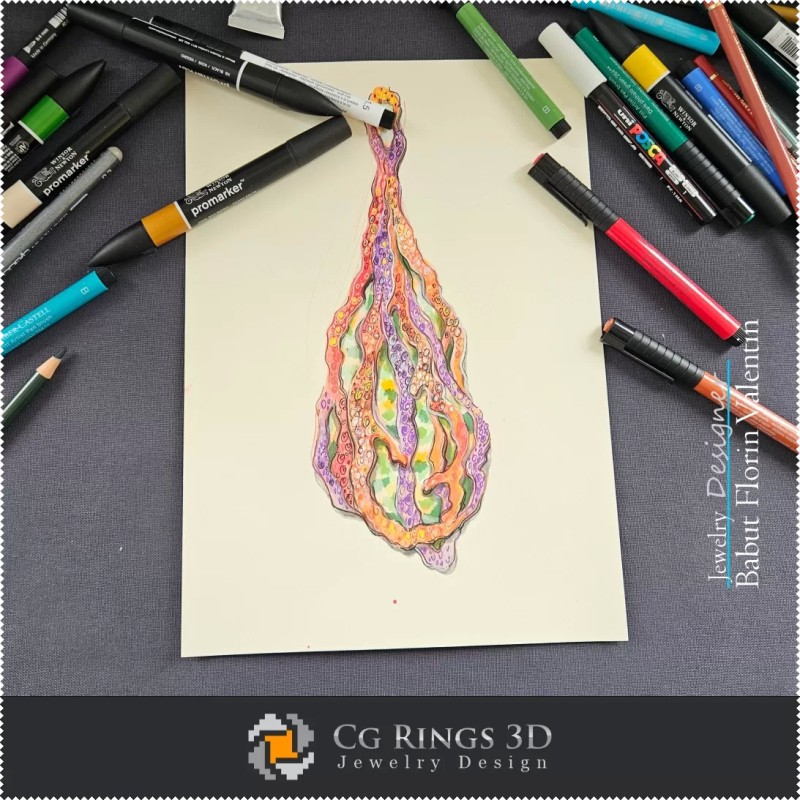 Boceto de colgante-Diseño de joyería