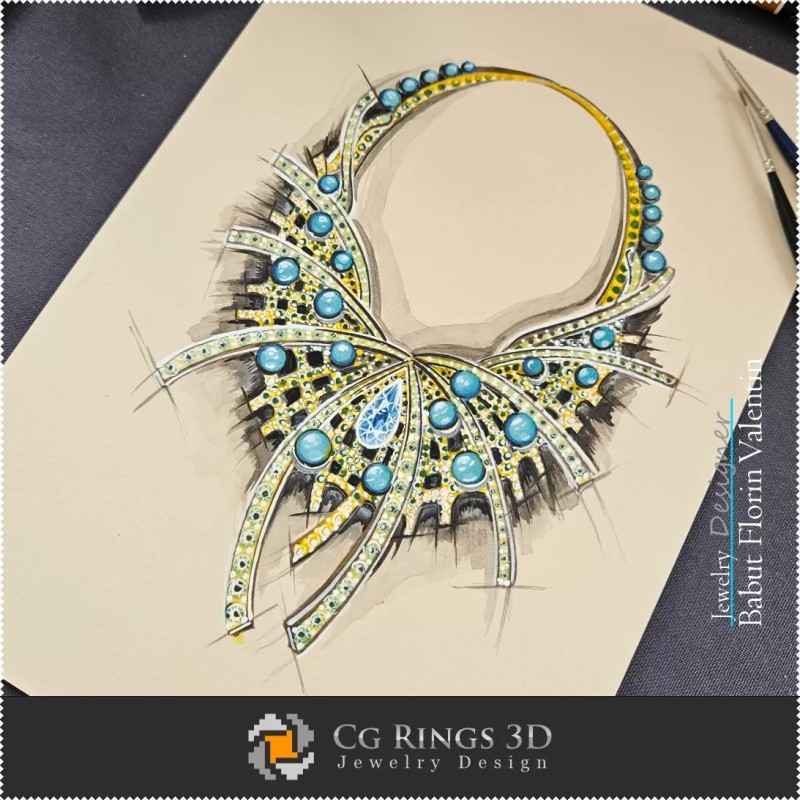 Boceto de Collar - Diseño de Joyería