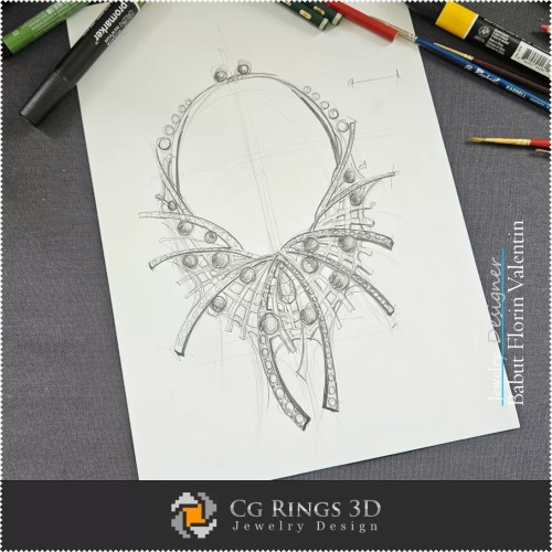 Boceto de Collar - Diseño de Joyería
