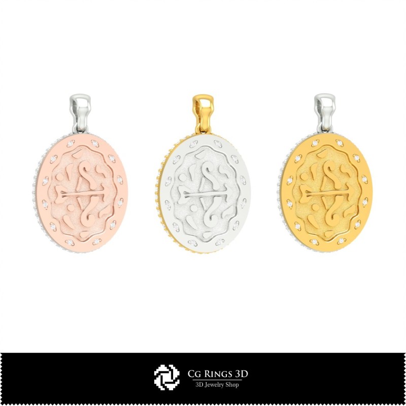Colgante 3D de la constelación Sagitario para mujer, joyería CAD 3D, colgantes CAD 3D, colgantes zodiacales 3D