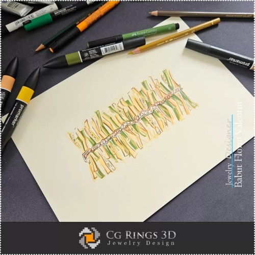 Boceto de Pulsera - Diseño de Joyería