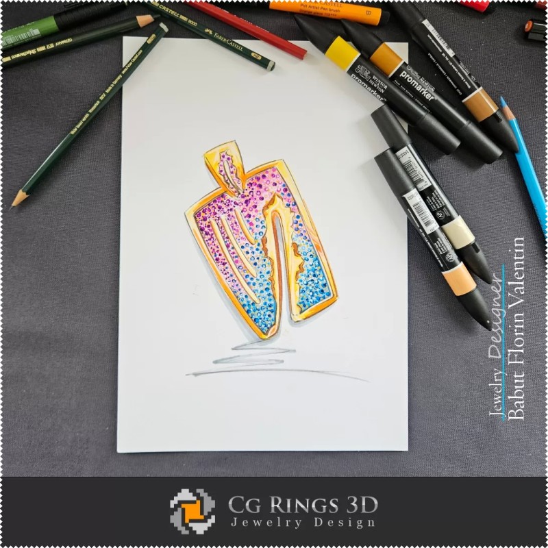 Boceto de colgante-Diseño de joyas