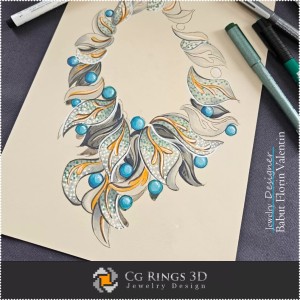 Halsketten-Skizze - Schmuckdesign 2