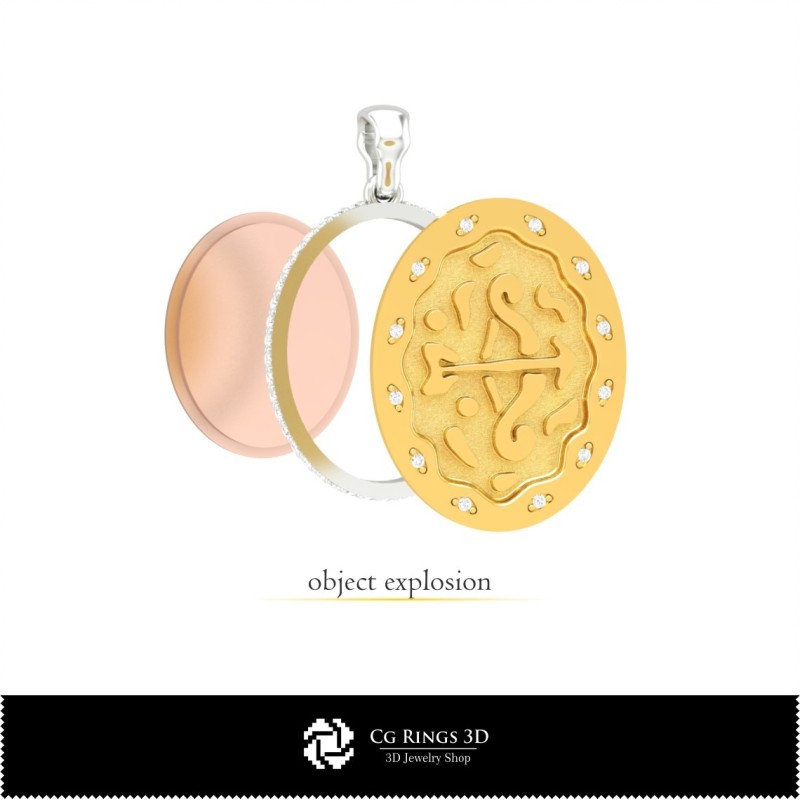 Ciondolo 3D Donna Sagittario Zodiacale Casa, Gioielli CAD 3D, Ciondoli CAD 3D, Ciondoli Zodiacali 3D
