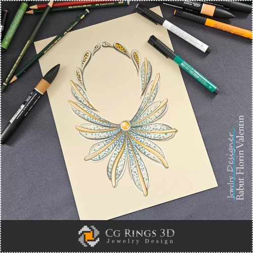 Boceto de Collar - Diseño de Joyería