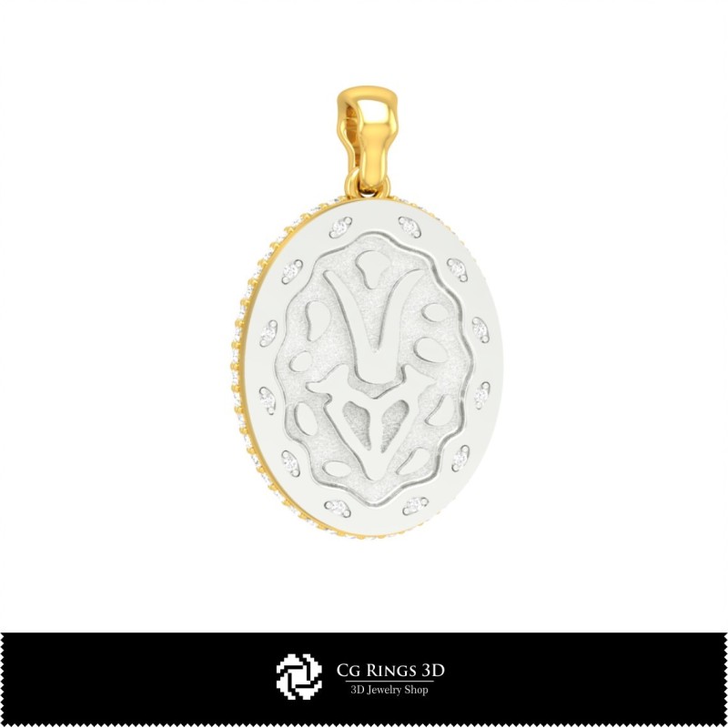 Pendentif Capricorne féminin 3D, bijoux DAO 3D, pendentifs DAO 3D, pendentifs zodiacaux 3D