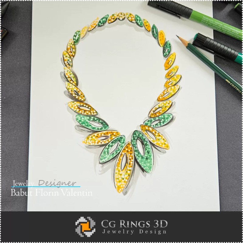Halskette Skizze - Schmuckdesign
