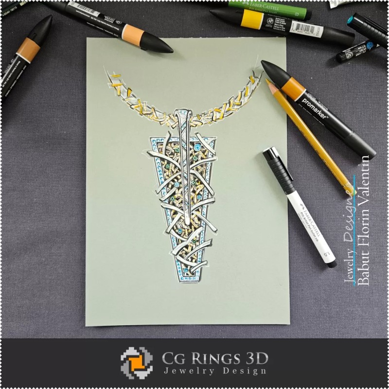 Boceto de colgante-Diseño de joyas