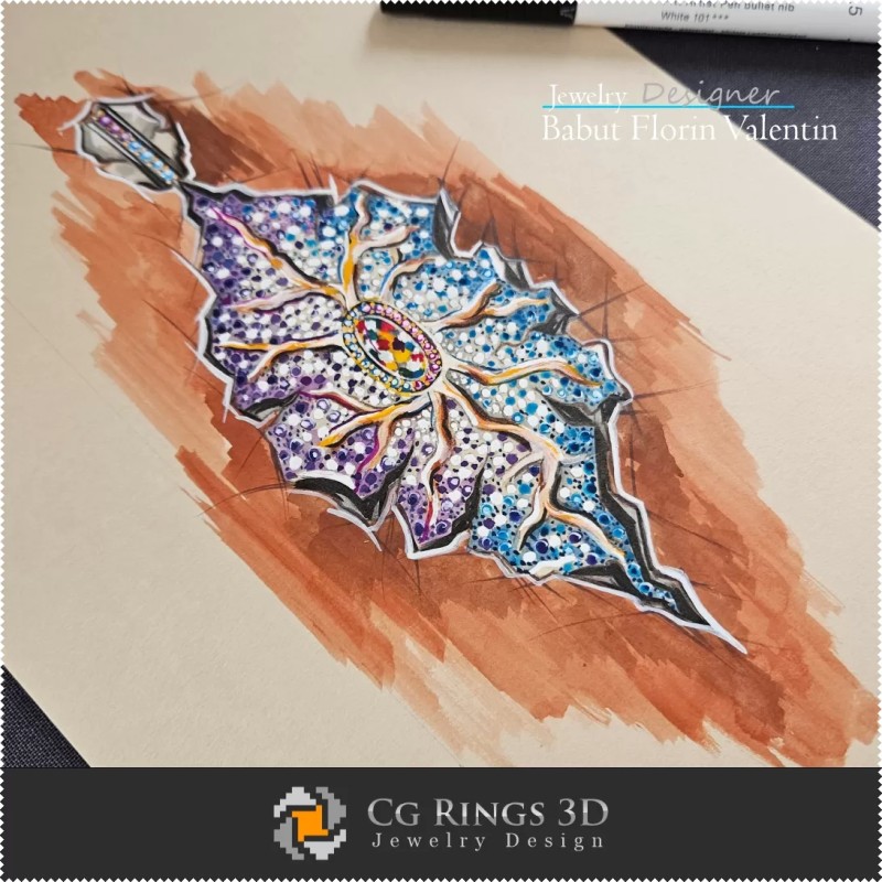 Boceto de colgante-Diseño de joyería