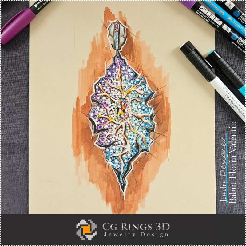 Boceto de colgante-Diseño de joyería