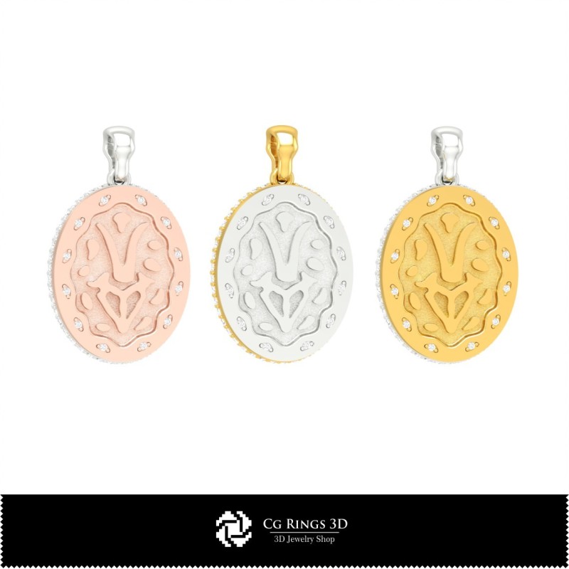 Colgante 3D Capricornio para Mujer, Decoración del Hogar, Joyería 3D CAD, Colgantes 3D CAD, Colgantes Zodiacales 3D