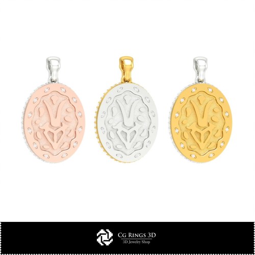 Colgante 3D Capricornio para Mujer, Decoración del Hogar, Joyería 3D CAD, Colgantes 3D CAD, Colgantes Zodiacales 3D