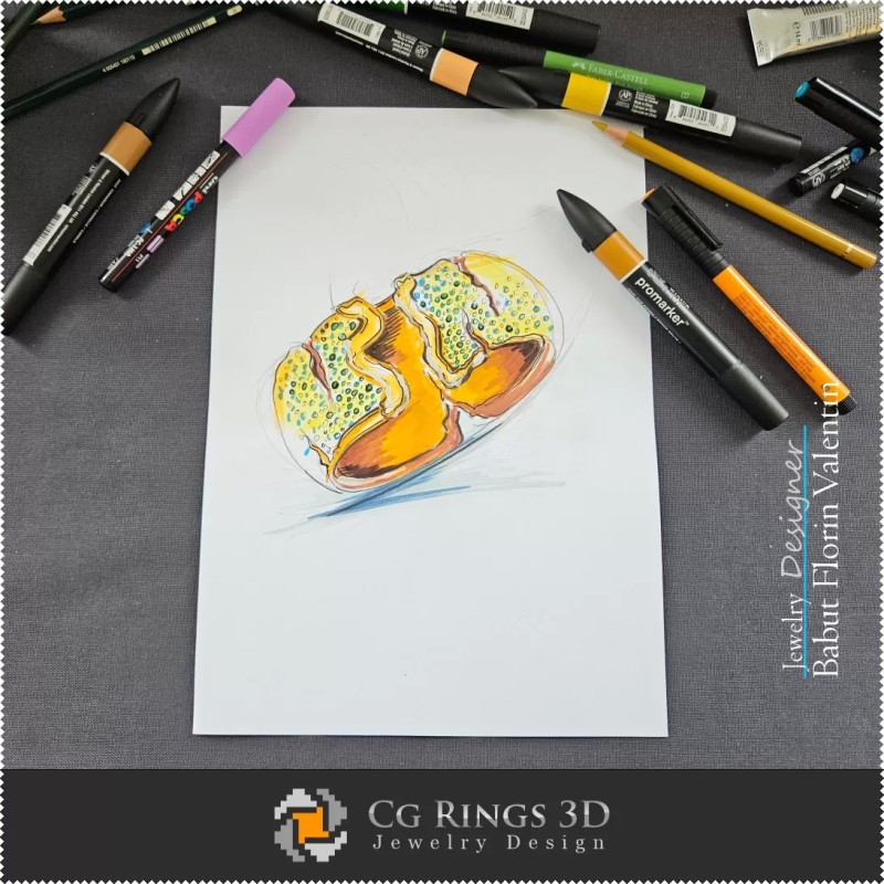 Boceto de Pulsera - Diseño de Joyería