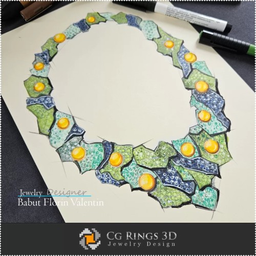 Boceto de Collar - Diseño de Joyería