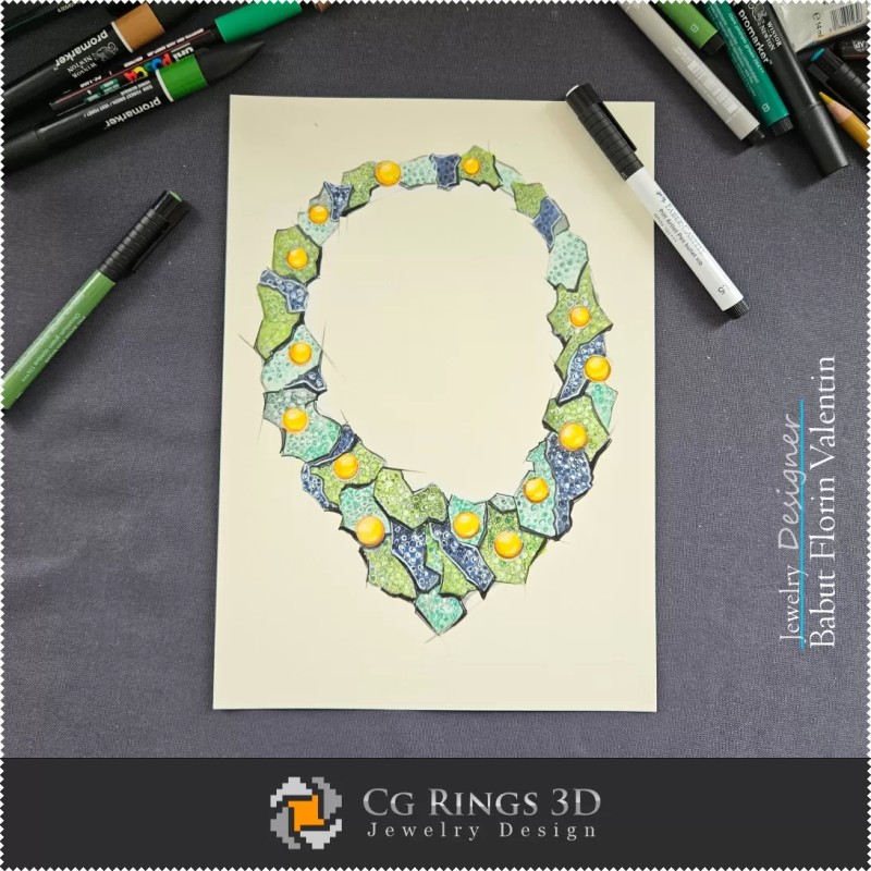 Boceto de Collar - Diseño de Joyería