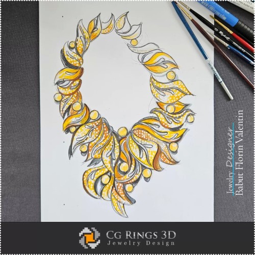 Boceto de Collar-Diseño de Joyería