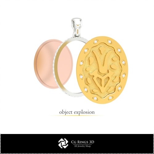 3D Damen Steinbock Sternzeichen Anhänger Zuhause, Schmuck 3D CAD, Anhänger 3D CAD, 3D Sternzeichen Anhänger