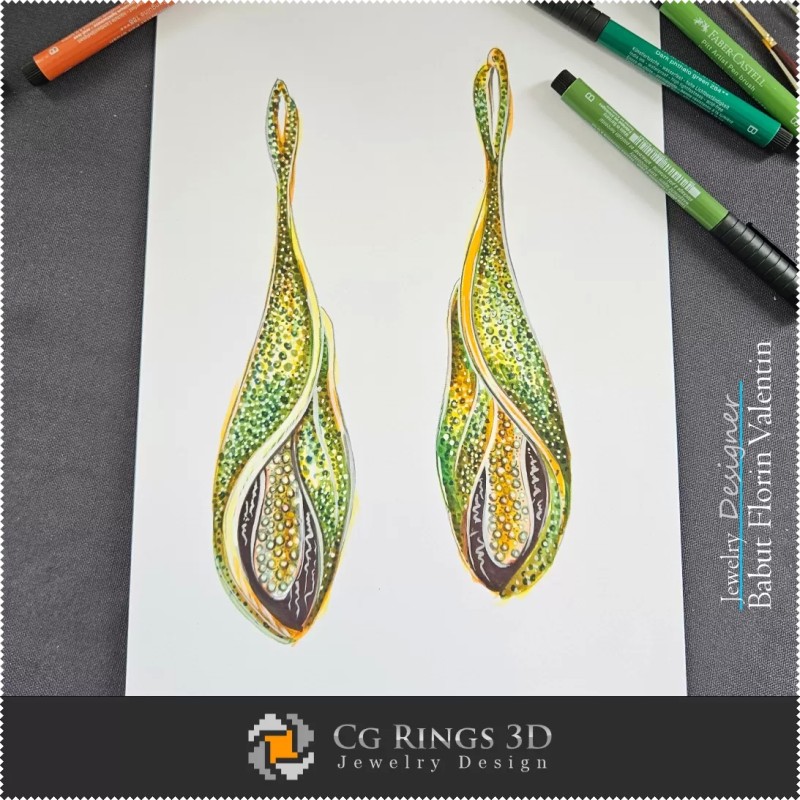 Earrings Sketch-Jewelry Design
