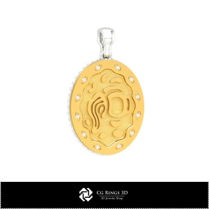 3D Damen Wassermann Sternzeichen Anhänger Zuhause, Schmuck 3D CAD, Anhänger 3D CAD, 3D Sternzeichen Anhänger