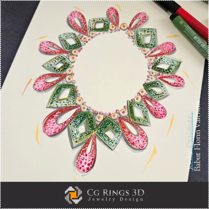 Boceto de Collar-Diseño de Joyería