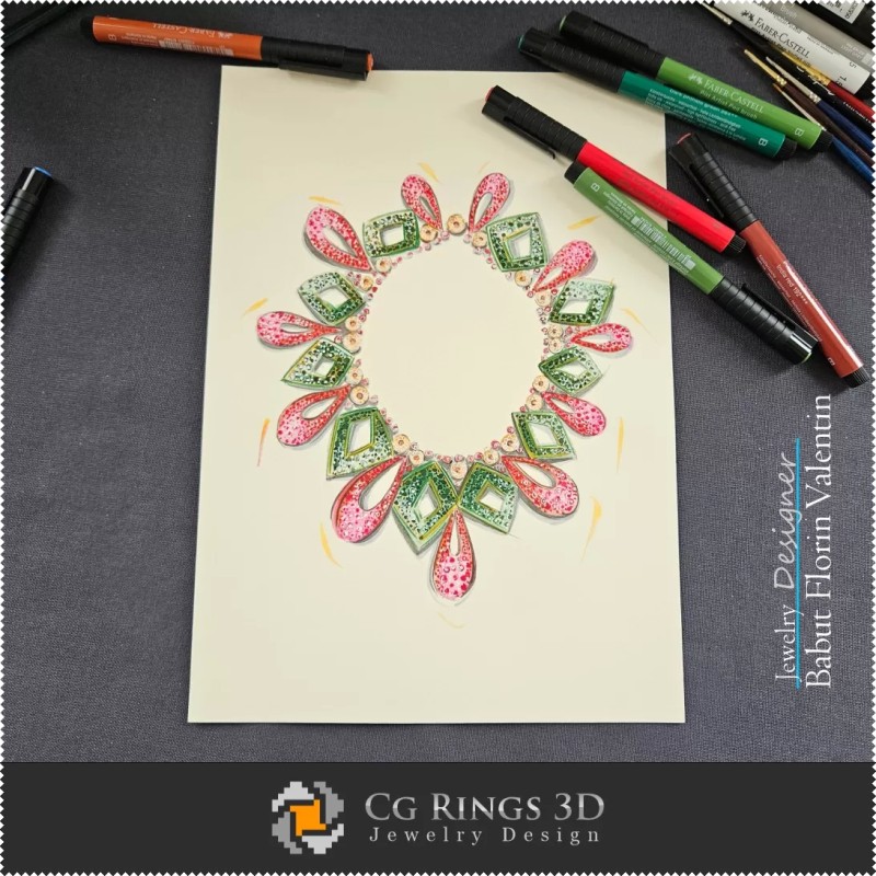 Boceto de Collar-Diseño de Joyería