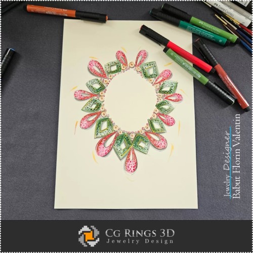 Boceto de Collar-Diseño de Joyería