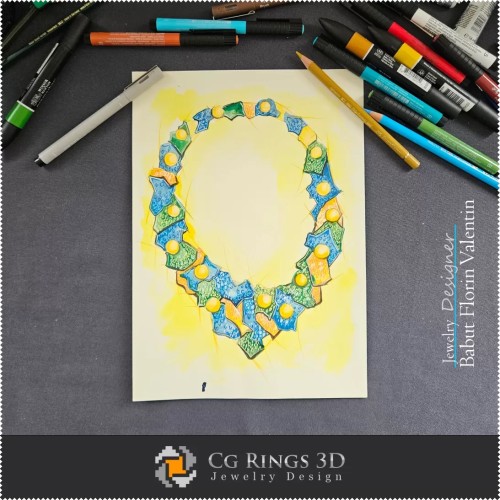 Croquis de Collier-Joaillerie Design