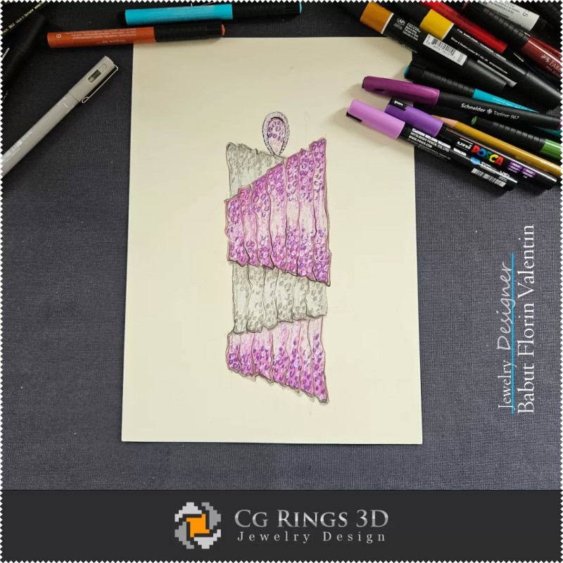 Boceto de colgante-Diseño de joyería