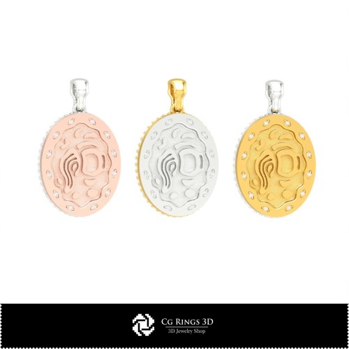 Pendentif 3D Femme Signe du Verseau Maison, Bijoux CAO 3D, Pendentifs CAO 3D, Pendentifs Zodiacaux 3D