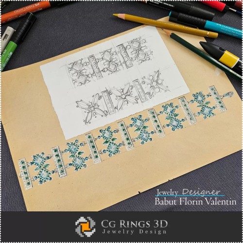 Boceto de pulsera - Diseño de joyería
